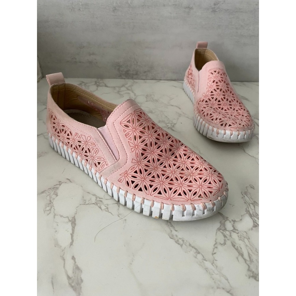 Ilse Jacobsen Tulip Flat Loafers Sz 39 (US 9) Pink Driving Perforated Everyday